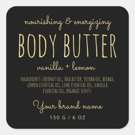 Einfache minimalistische Verpackung schwarze Karos Quadratischer Aufkleber (Vorderseite)