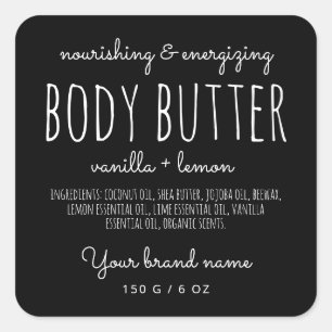 Einfache minimalistische Verpackung schwarze Karos Quadratischer Aufkleber