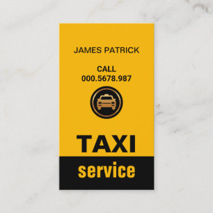 Einfache Minimalistische Vertikalgelbe Taxifahrt Visitenkarte