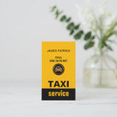 Einfache Minimalistische Vertikalgelbe Taxifahrt Visitenkarte (Stehend Vorderseite)