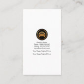 Einfache Minimalistische Vertikalgelbe Taxifahrt Visitenkarte (Rückseite)