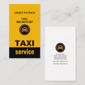 Einfache Minimalistische Vertikalgelbe Taxifahrt Visitenkarte (Vorne/Hinten)