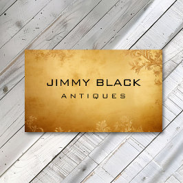 Einfache Minimalistische Vintage Antiquitäten-Gold Visitenkarte