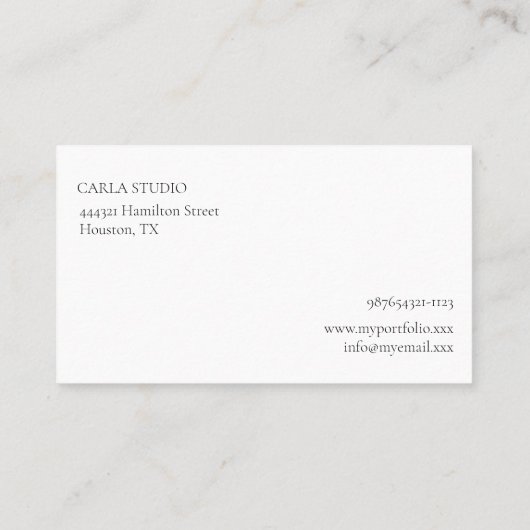 Einfache Minimalistische Visitenkarte (Rückseite)