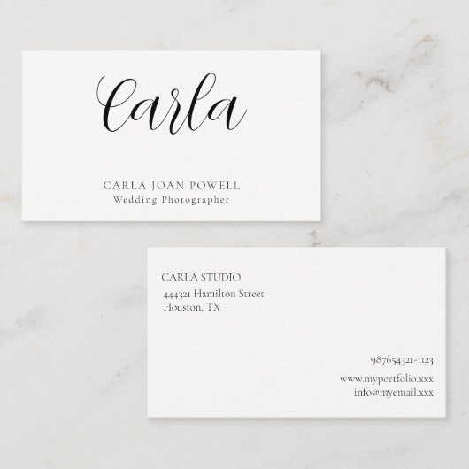 Einfache Minimalistische Visitenkarte (Vorne/Hinten)