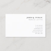 Einfache Minimalistische Vorlage Beruflich oben Visitenkarte (Rückseite)