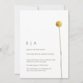 Einfache Minimalistische Wasserfarbe Blumengelb Einladung (Vorderseite)