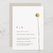 Einfache Minimalistische Wasserfarbe Blumengelb Einladung (Vorne/Hinten)