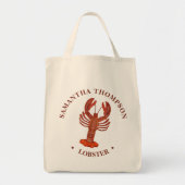 Einfache Minimalistische Wasserfarbe Rote Hummer Tragetasche (Vorne)