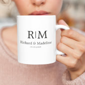 Einfache Minimalistische Wedding Monogram Black Kaffeetasse