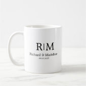 Einfache Minimalistische Wedding Monogram Black Kaffeetasse (Links)