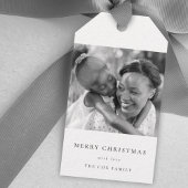 Einfache Minimalistische Weihnachten Schwarz-Weiß- Geschenkanhänger