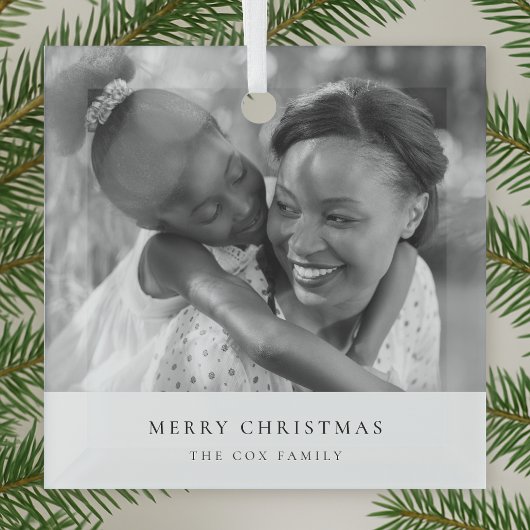 Einfache Minimalistische Weihnachten Schwarz-Weiß- Ornament Aus Glas