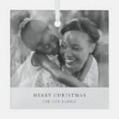 Einfache Minimalistische Weihnachten Schwarz-Weiß- Ornament Aus Glas (Vorderseite)