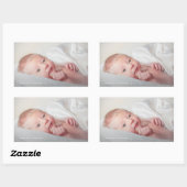 Einfache Minimalistische Weihnachts-Foto-Aufkleber Rechteckiger Aufkleber (Blatt)