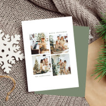 Einfache Minimalistische Weihnachts-Vier-Foto-Typo