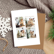 Einfache Minimalistische Weihnachts-Vier-Foto-Typo