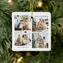 Einfache Minimalistische Weihnachts-Vier-Foto-Typo