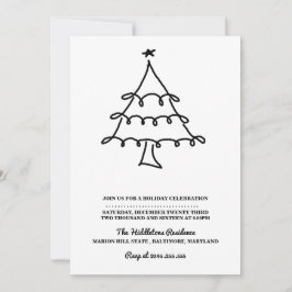 Einfache Minimalistische Weihnachtsbaumfeier Feiertagskarte