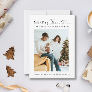 Einfache minimalistische Weihnachtsfamilienfoto Feiertagskarte
