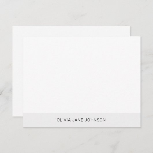 Einfache Minimalistische weiße Flachnotizkarte aus Mitteilungskarte (Vorne/Hinten)