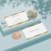 Einfache minimalistische Weißgoldenakzente Visitenkarte