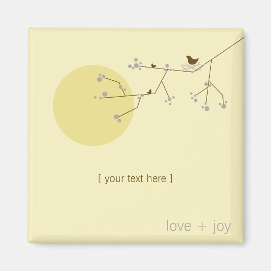 Einfache Minimalistische Whimsistische Nistvögel & Magnet (Vorne)