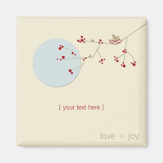 Einfache Minimalistische Whimsistische Nistvögel & Magnet (Vorne)