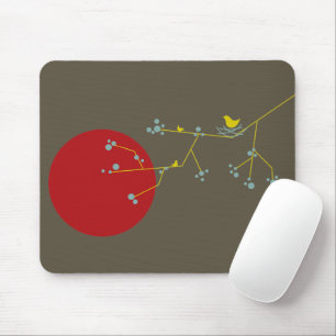 Einfache Minimalistische Whimsistische Nistvögel & Mousepad