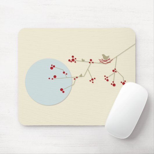 Einfache Minimalistische Whimsistische Nistvögel & Mousepad (Mit Mouse)