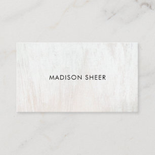 Einfache Minimalistische White Wood Business Card Visitenkarte