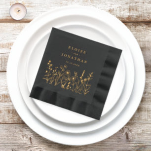 Einfache Minimalistische Wildblume Boho Wedding Go Servietten Mit Folie