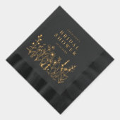 Einfache Minimalistische Wildblume Brautparty Gold Servietten Mit Folie (Rechts)