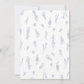 Einfache Minimalistische Wildblume Dusty Blue Wedd Save The Date (Rückseite)