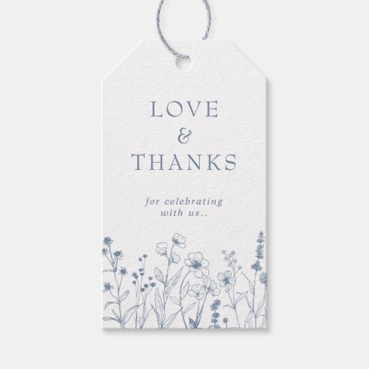 Einfache Minimalistische Wildblume Periwinkle Viel Geschenkanhänger (Vorderseite)