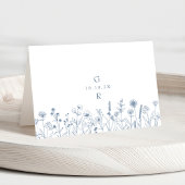 Einfache Minimalistische Wildblume Platzkarte Tischnummer