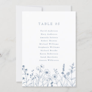 Einfache Minimalistische Wildblume Seekarten Einladung
