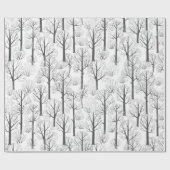 Einfache Minimalistische Winterbaummuster Geschenkpapier (Flach)