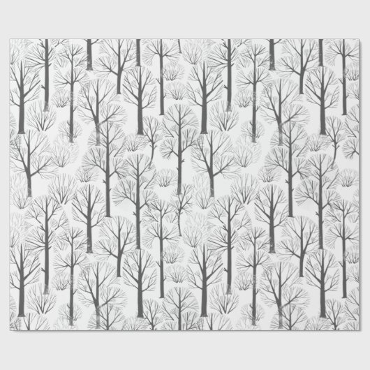 Einfache Minimalistische Winterbaummuster Geschenkpapier (Flach)