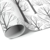 Einfache Minimalistische Winterbaummuster Geschenkpapier (Rolleneckpunkt)