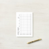 Einfache Minimalistische Wochenplaner Post-it Klebezettel (Auf Schreibtisch)