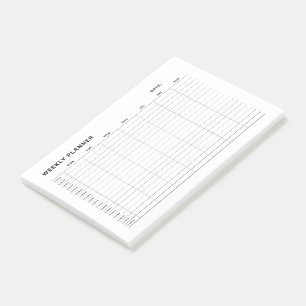 Einfache Minimalistische Wochenplaner Post-it Klebezettel
