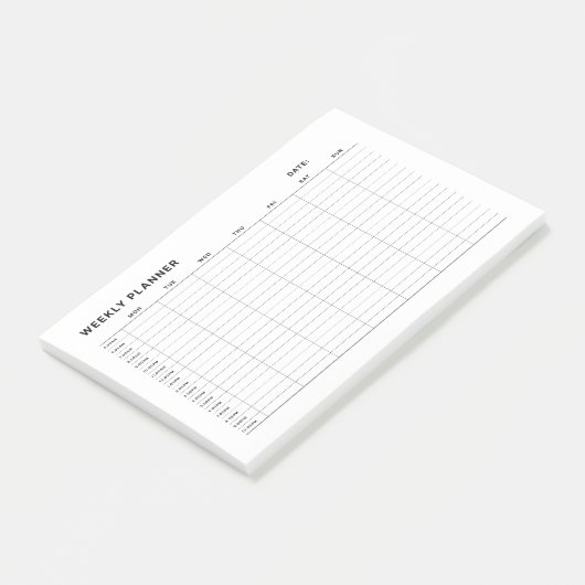 Einfache Minimalistische Wochenplaner Post-it Klebezettel (angewinkelt)