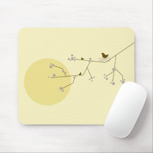 Einfache minimalistische wunderliche nistende Vöge Mousepad