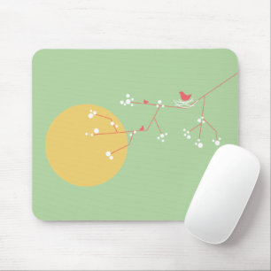 Einfache minimalistische wunderliche nistende Vöge Mousepad