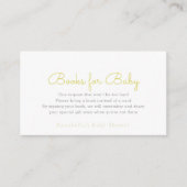 Einfache Minimalistische Yellow Baby Dusche Buchun Begleitkarte (Vorderseite)