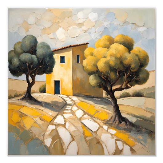 Einfache minimalistische Zuhause gelb gestrichen Fotodruck (Vorne)