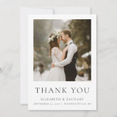Einfache Minimalistische Zwei-Foto-Hochzeit Dankes Dankeskarte (Vorderseite)