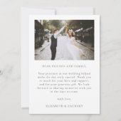 Einfache Minimalistische Zwei-Foto-Hochzeit Dankes Dankeskarte (Rückseite)