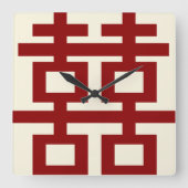 Einfache Minimalistische Zweitglücksszenierung Chi Quadratische Wanduhr (Vorderseite)